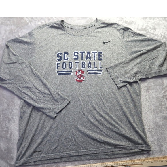 Nike SC State Bulldogs Football Long Sleeve Dri-FIT Shirt Men's 3XL Gray - Picture 2 of 8